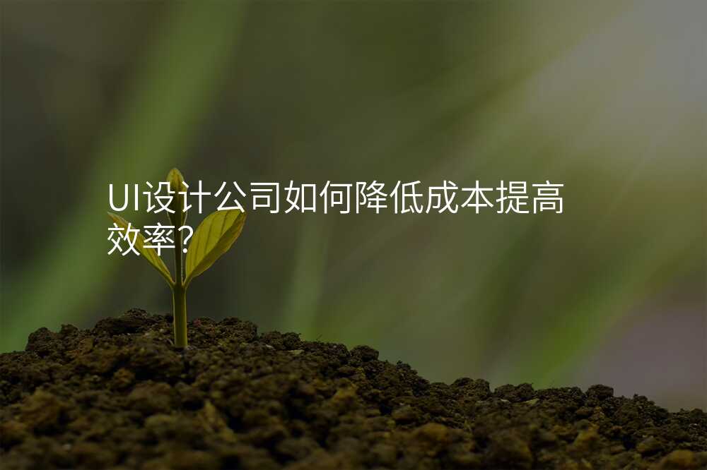 UI設(shè)計(ji)公(gōng)司如何降低成(cheng)本(ben)提高(gao)效率?