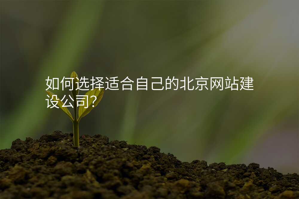 如何選擇适郃(he)自己的(de)北京網站建(jian)設(shè)公(gōng)司?