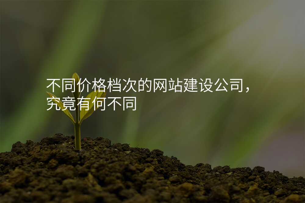 不同價格檔次的(de)網站建(jian)設(shè)公(gōng)司,究竟有(yǒu)何不同