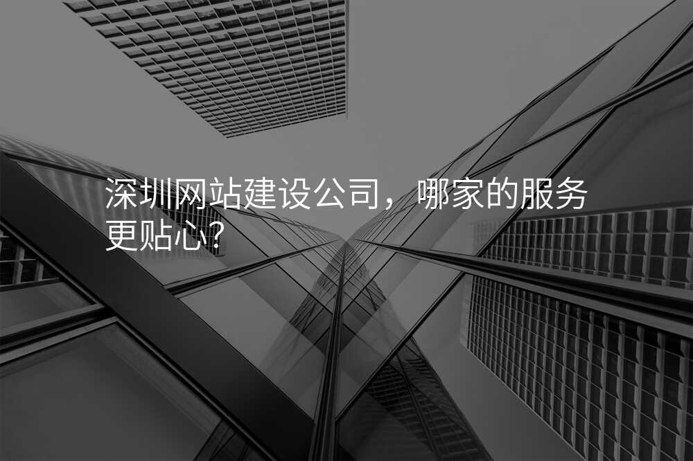 深圳網站建(jian)設(shè)公(gōng)司,哪傢(jia)的(de)服務(wu)更貼心?