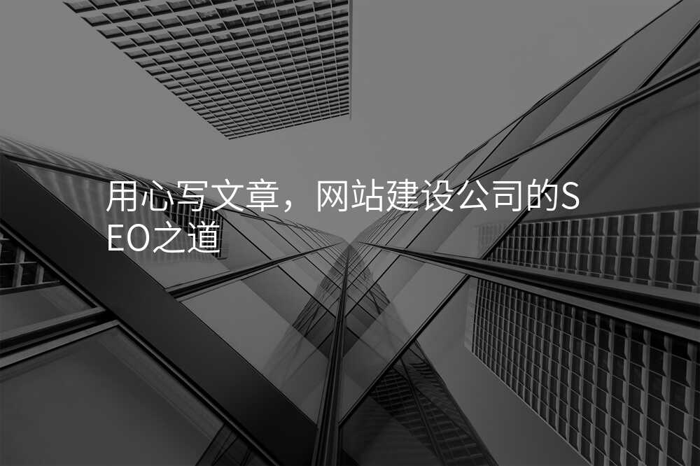 用(yong)心寫文(wén)章，網站建(jian)設(shè)公(gōng)司的(de)SEO之(zhi)道