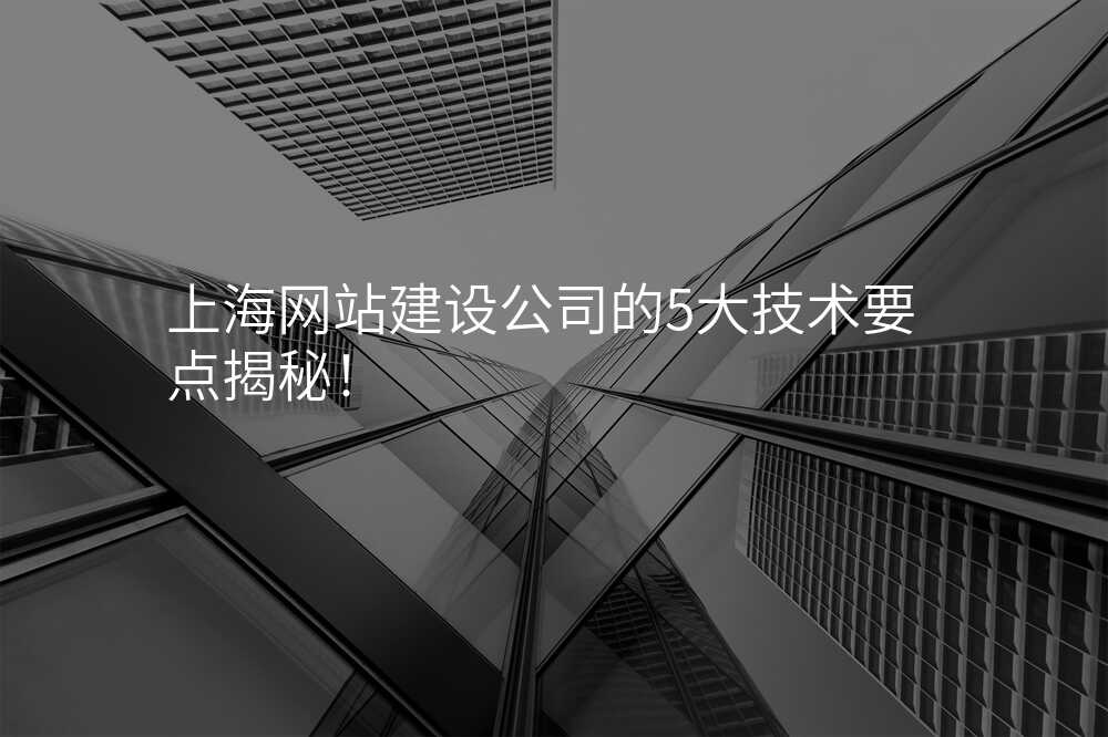 上海網站建(jian)設(shè)公(gōng)司的(de)5大(da)技(ji)術(shù)要點揭秘!