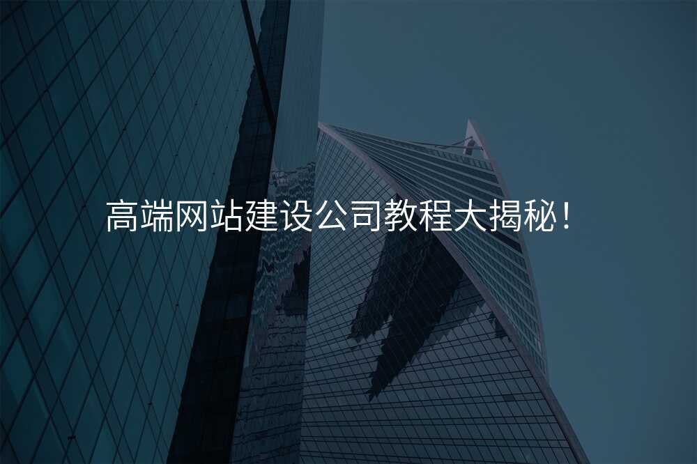 高(gao)端網站建(jian)設(shè)公(gōng)司教程(cheng)大(da)揭秘!